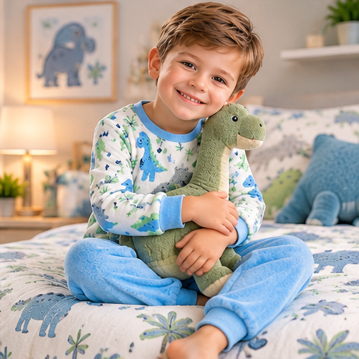 Kids’ Warm Winter Dinosaur Pajama Set | 6-16Y