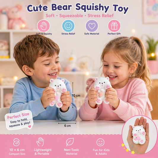 Cute Bear Squishy Toy | Soft Anti-Stress Kids Toy | 3+