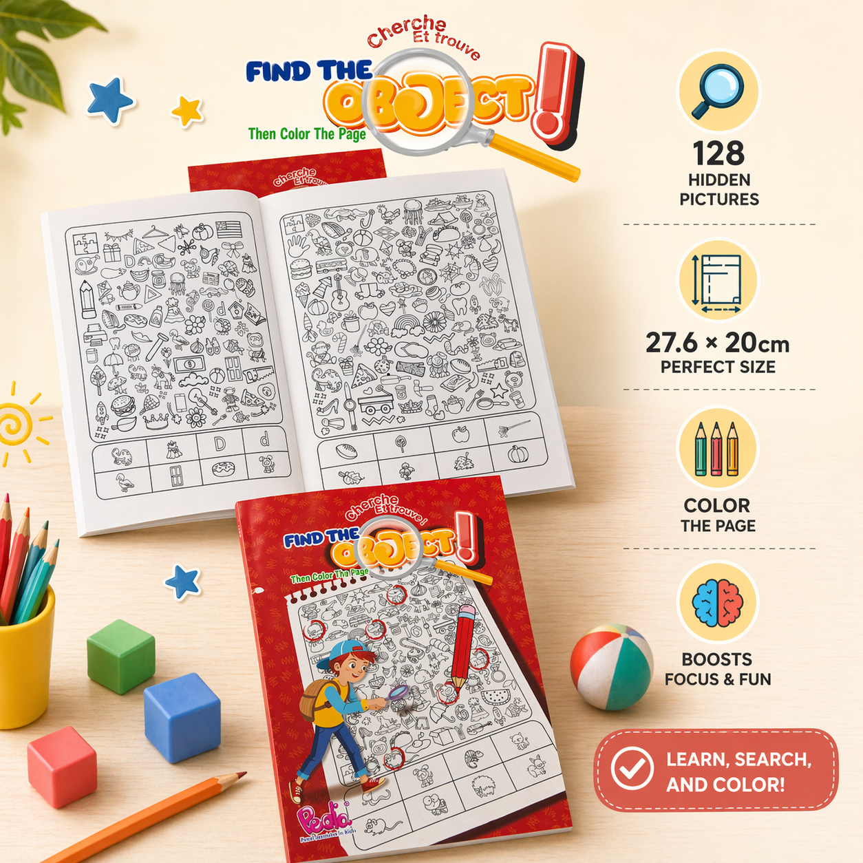 Find The Object Then Color The Page | Soft Cover | 2+