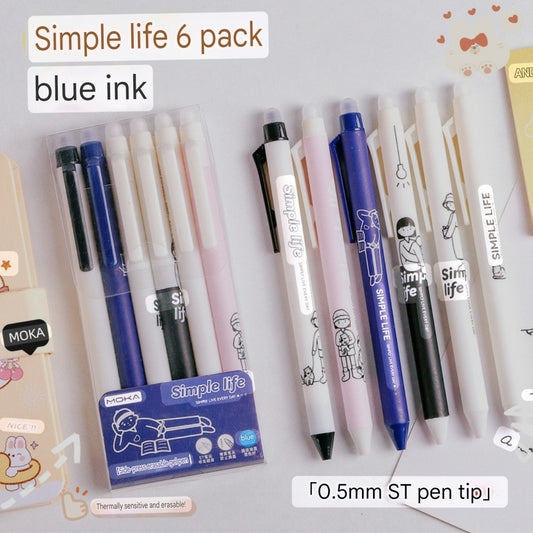 Cartoon Erasable Gel Pen Blue Ink Pack Of 12 Pcs 0.5mm