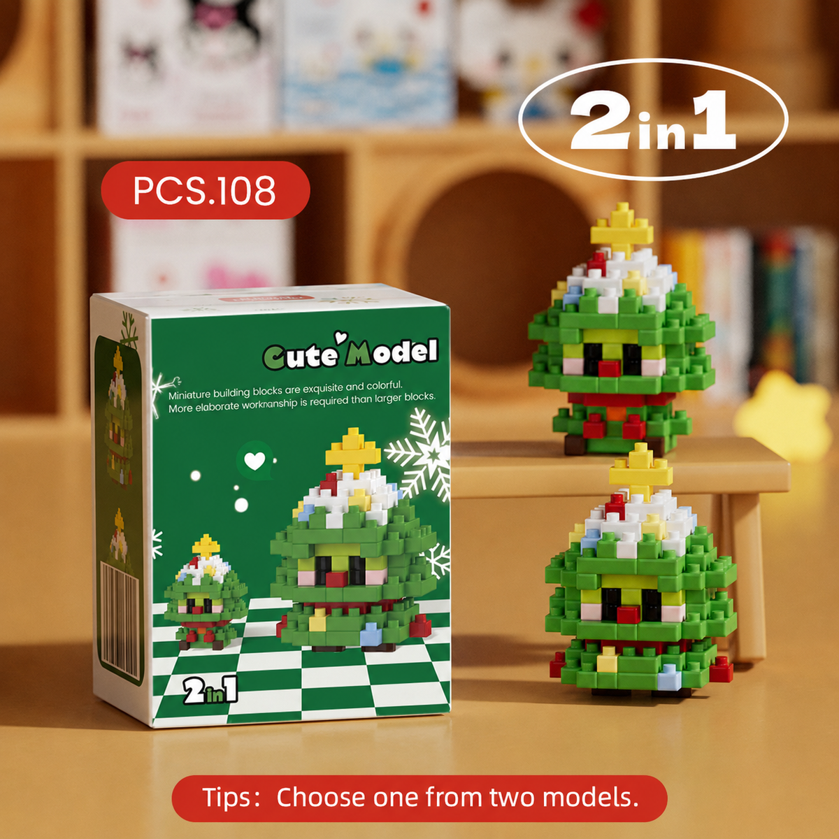 2-in-1 Christmas Mini Building Block Figures – 6 Festive Designs