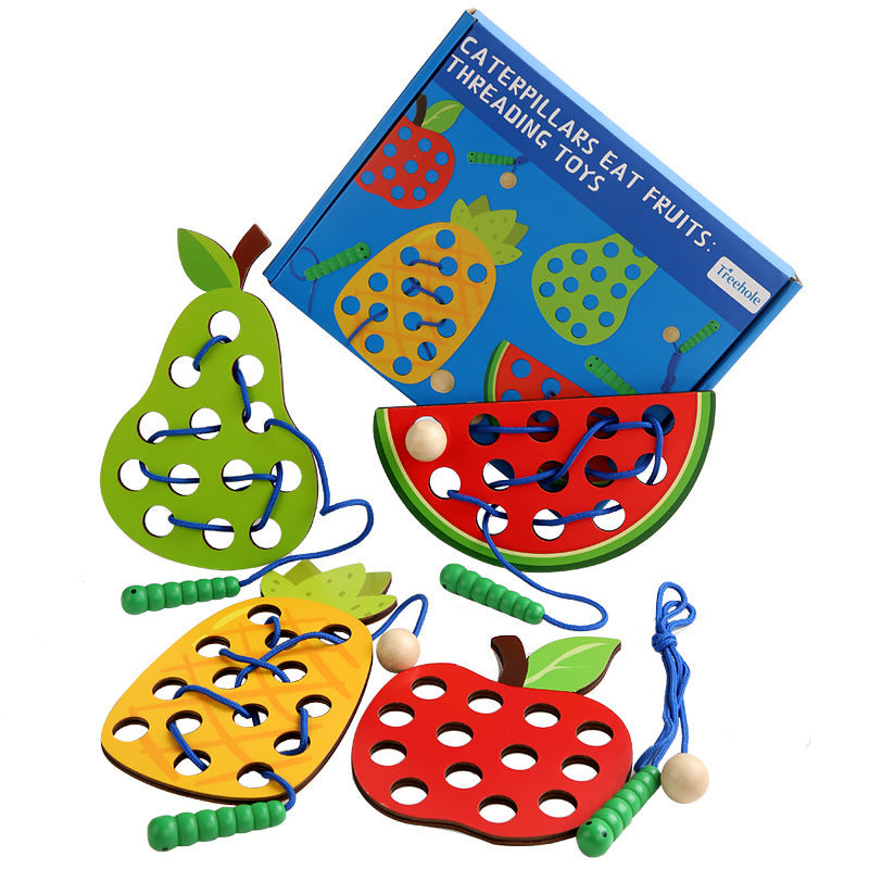 Caterpillar Fruit Lacing & Threading Toy | 3+