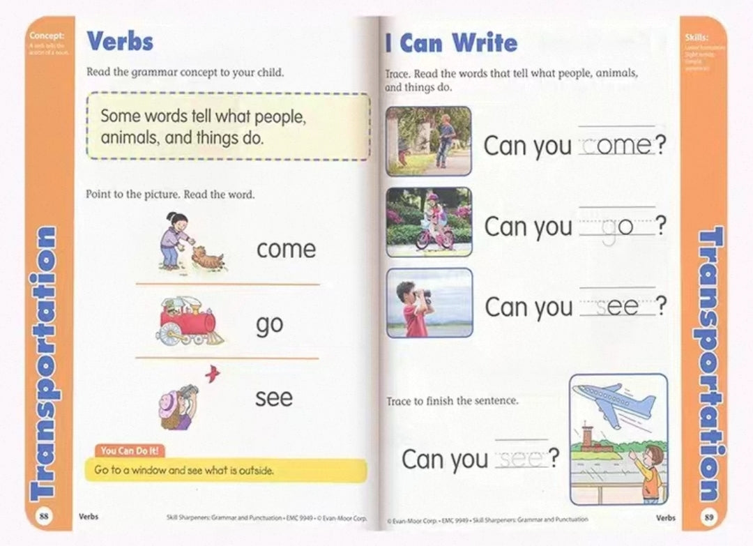 Skill Sharpeners Reading Connecting School And Home | 8 Books Set | Pre K | Soft Cover | 3+