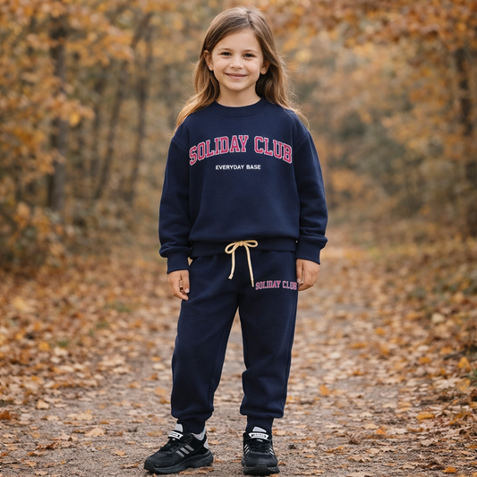 Navy Blue Outfit For Girls 2pcs 9-10y