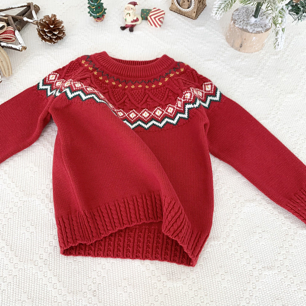 Kids’ Christmas Fair Isle Knit Sweater | 3–10Y