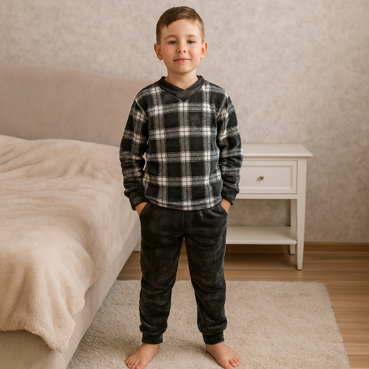 Warm Winter Pijama Dark Grey Size 6-16y