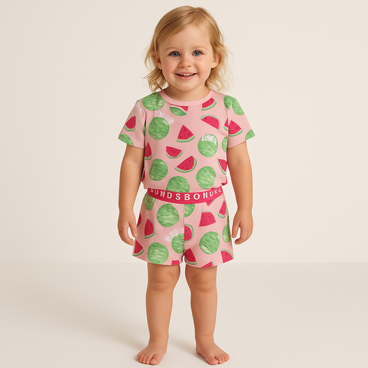 Pijama For Kids Watermelon Design Short&T-shirt Set Brand:BONDS Size 3&8y