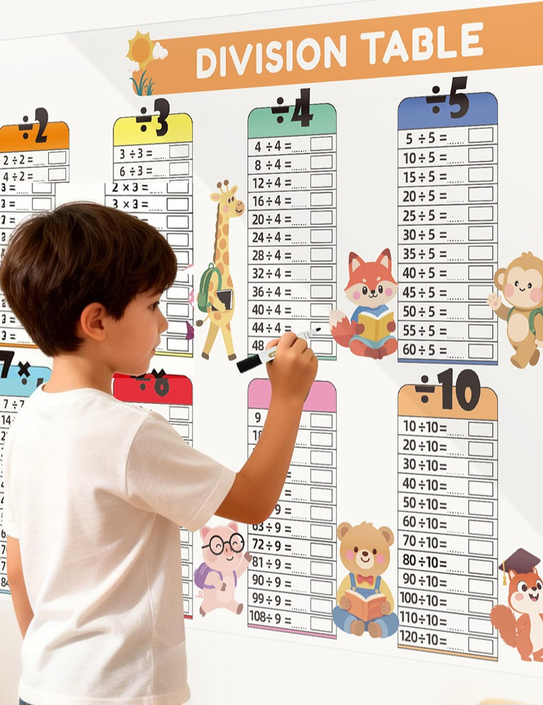 Kids Math Learning Table | 4 Designs – Sold Separately | Size 3×41.5×3cm
