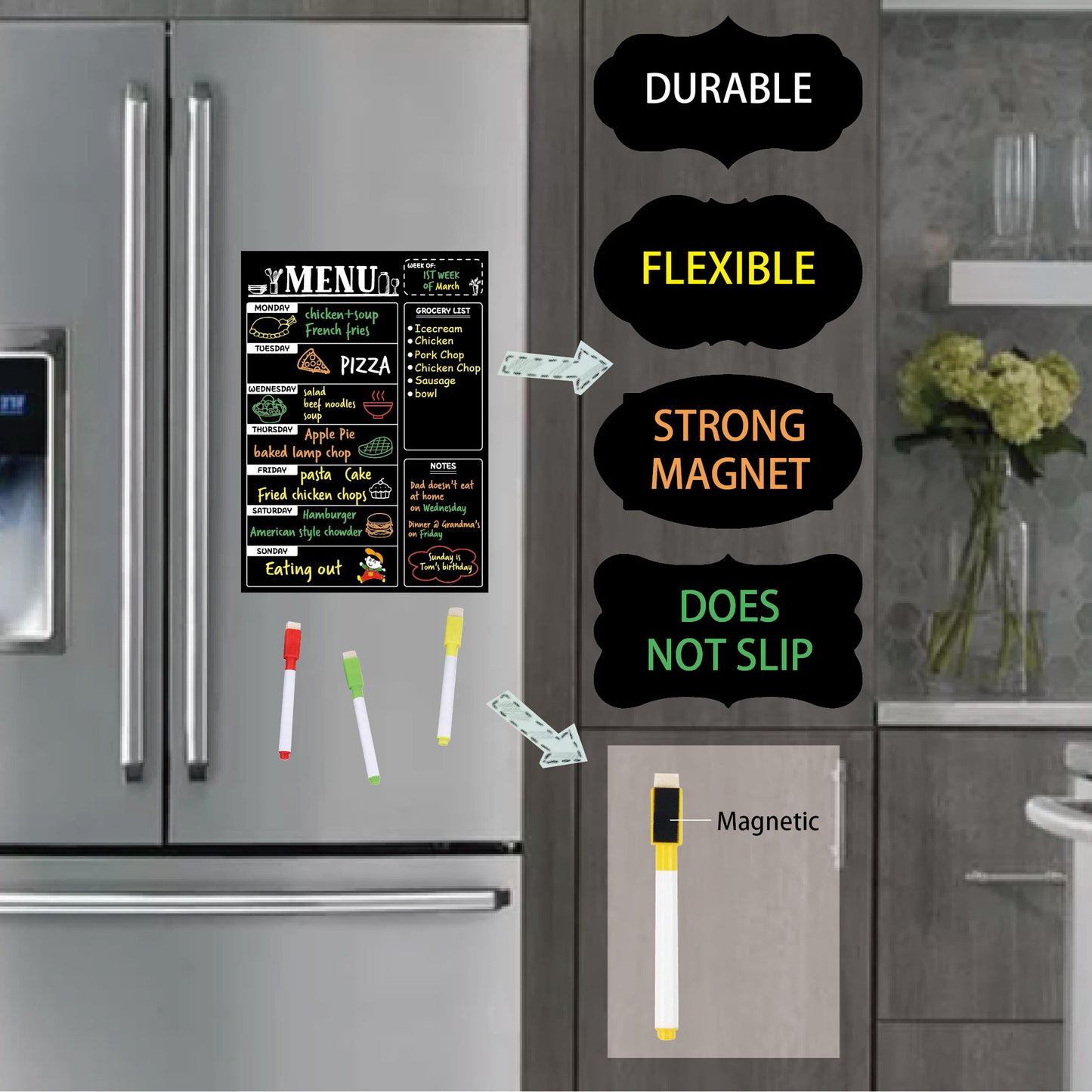 Black Kitchen Label waterproof removable handwriting blackboard