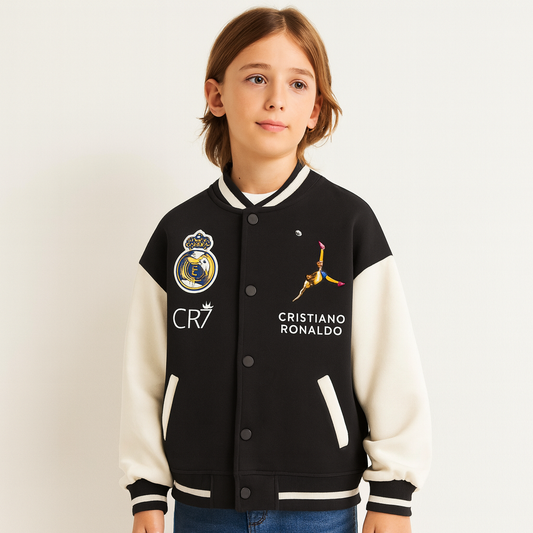 CR7 Cristiano Ronaldo Jacket – Varsity Style With Fleece 5-14y