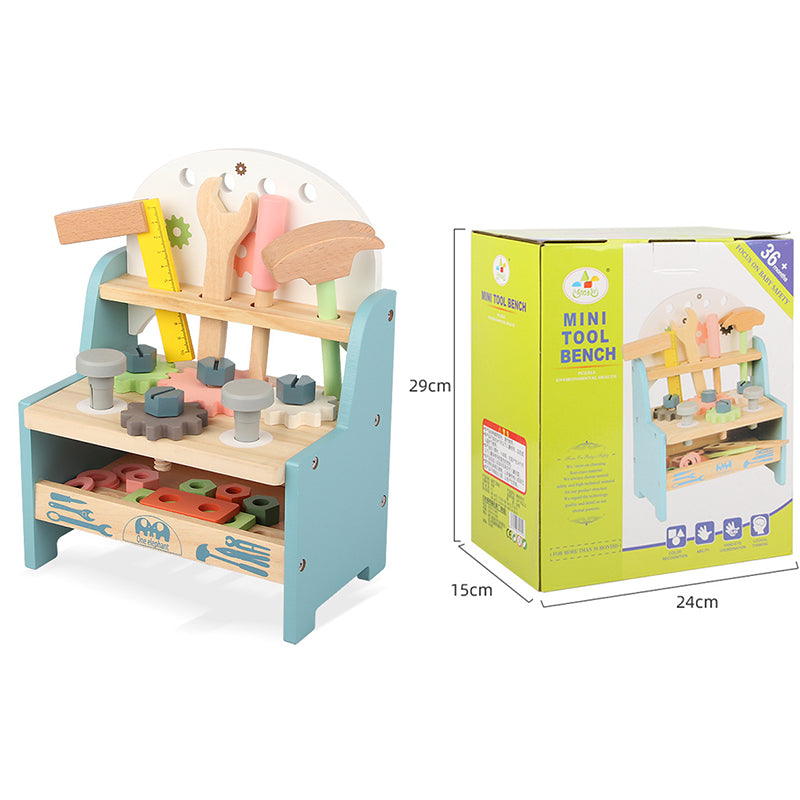 Wooden Montessori Mini Tool Bench / Age 3+
