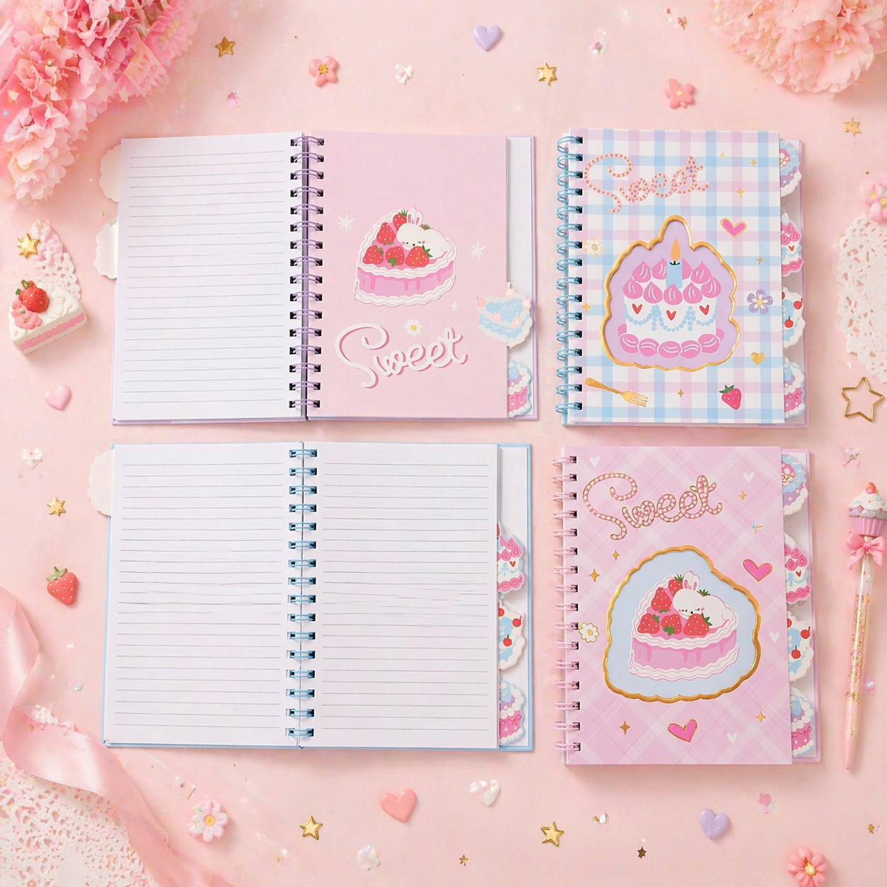 Sweet Cake Spiral Tab Notebook A5