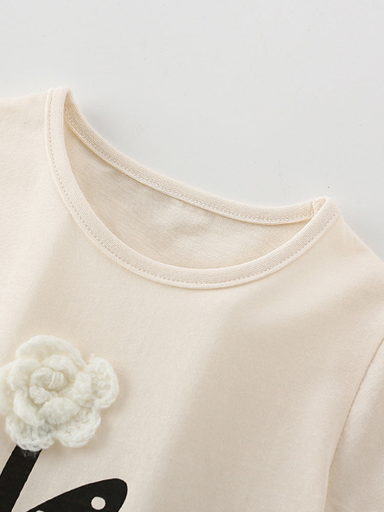 Outfit For Girls Floral Design Set Of 2 Pcs Size 2-10y