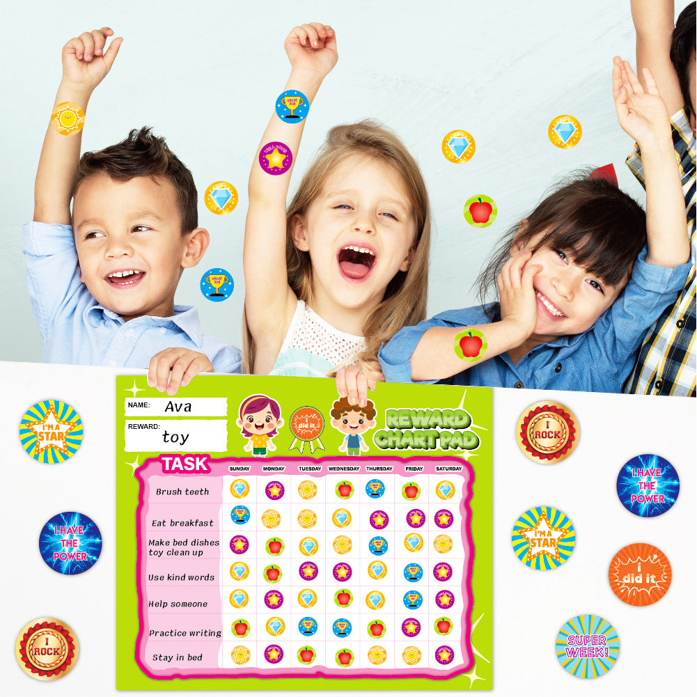 Motivational Sticker Book. Reward Chart Pad