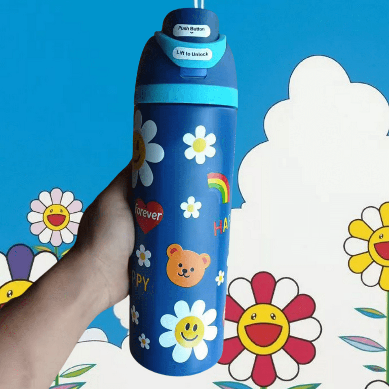 Owala Bottle Stainless Steel Free Sip Leak-proof Blue Happy Flower | 710-950ml