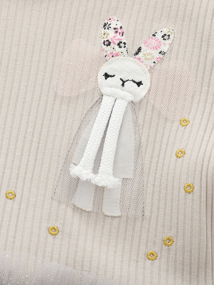 Girls Cotton Rabbit Dress – Soft Summer Wear (3–10Y)