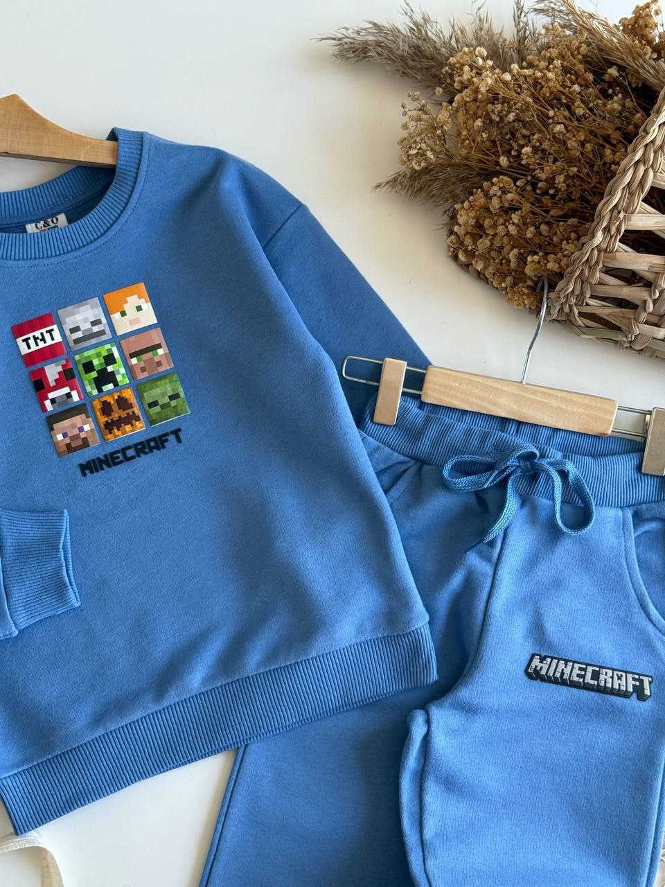 Blue Minecraft Outfit For Cotton High-quality 3-10y