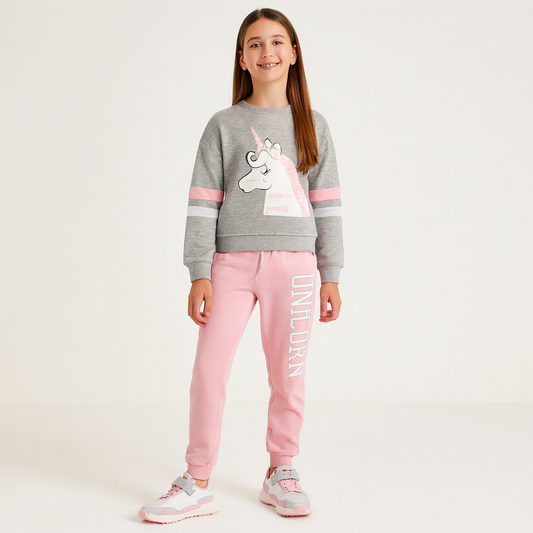 Warm Winter Fleece Outfit Unicorn Design for 11-12y