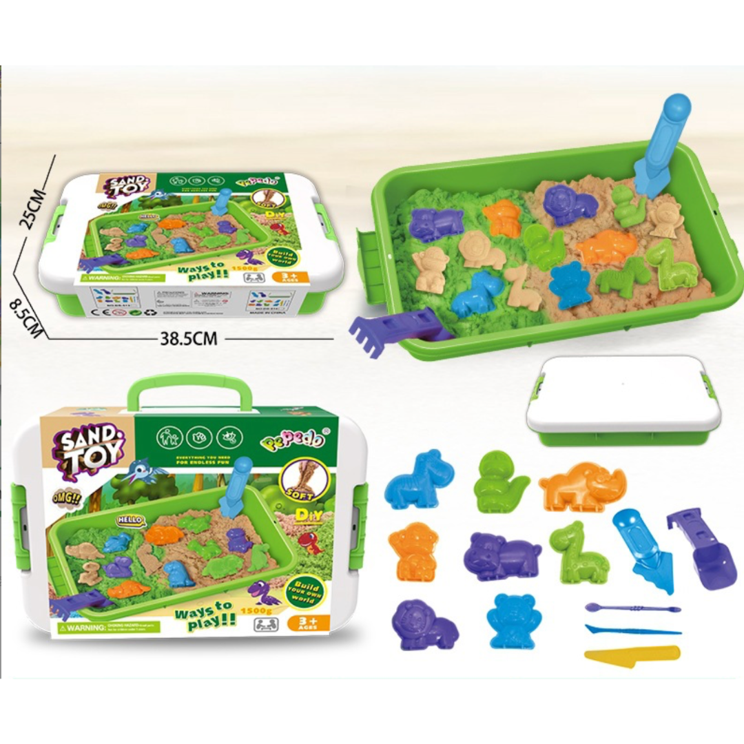 Dynamic Sand Play Set for Boys & Girls – 1500g Sensory DIY Kit (3+)