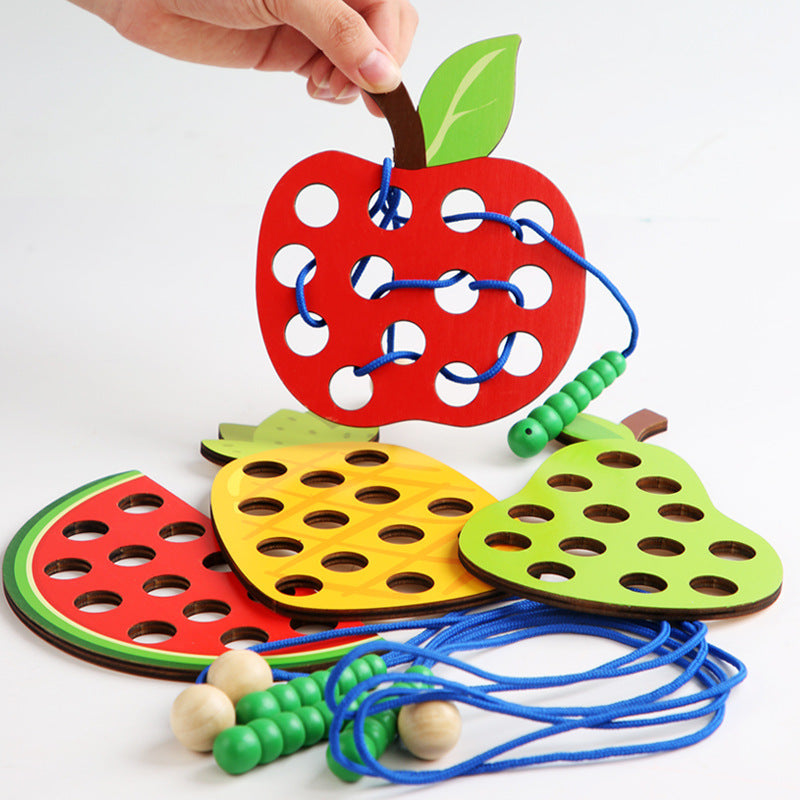 Caterpillar Fruit Lacing & Threading Toy | 3+