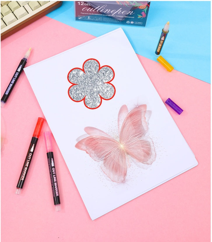 Outline Pen 12 Gel Markers