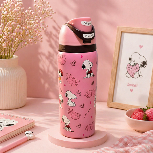 Owala Bottle Stainless Steel FreeSip Leak-proof | Pink Strawberry Snoopy | 950ml