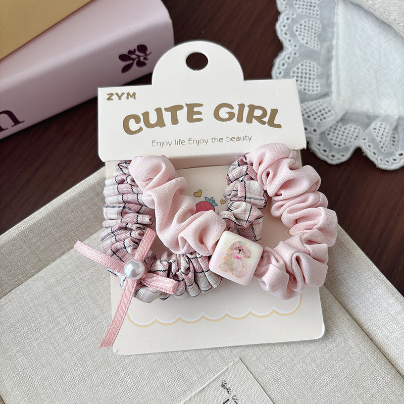 Cute Girl Plaid Scrunchie | 2pcs