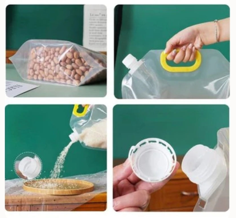 Stand-Up 2.5L / 5L Beverage Carry Pouch Bag Clear Food Grade With Side Spout