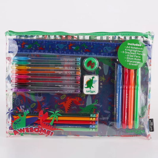 Smiggle Stationery Kit A4 Dinosaur Design