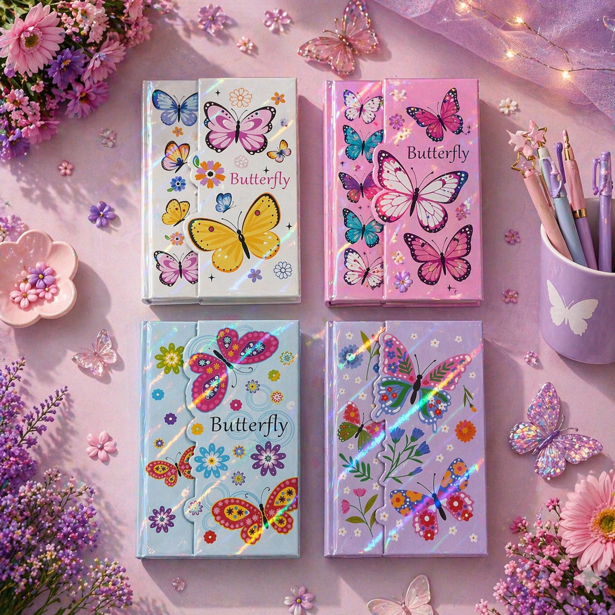 Butterfly Magnetic Flap Mini Notebook A5/A6