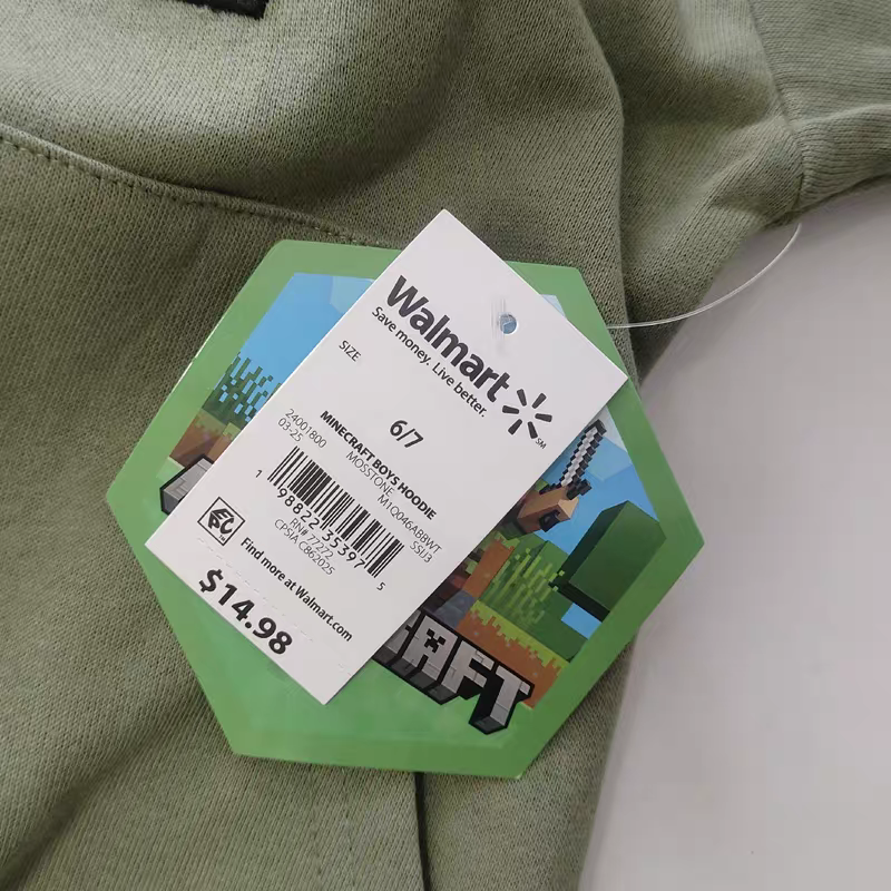 Hoodie Minecraft Design With Fleece 6-16y
