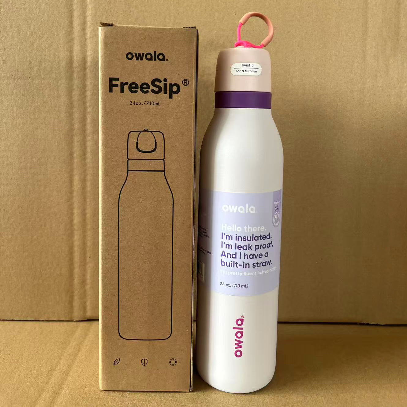 Owala Bottle Stainless Steel - FreeSip | Leak-proof | Twist | 710ml