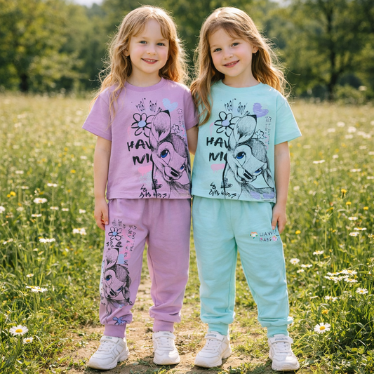 Girls Cotton Flowers– Soft Summer Outfit (2–5Y)