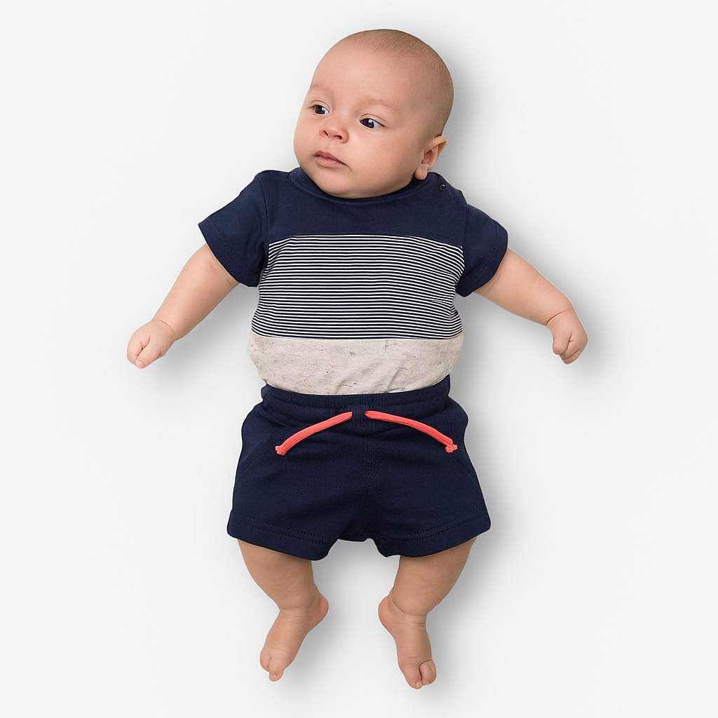 Outfit For Kids Set Of 2 Pcs Tshirt&Short  Boys Clothes Brand:Primark Size 0-3month