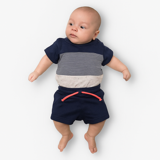 Outfit For Kids Set Of 2 Pcs Tshirt&Short  Boys Clothes Brand:Primark Size 0-3month