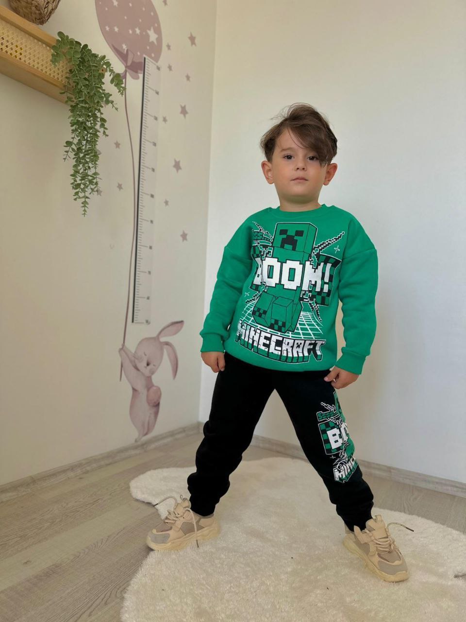 Minecraft Outfit Cotton With Fleece Size 3-10y