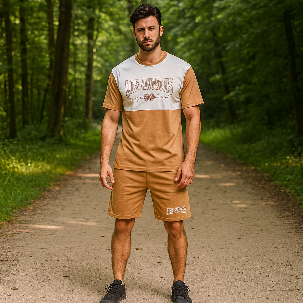 Sports Outfit Los Angeles Design Cappuccino Color Size Fits L