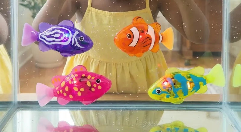 Electric Swimming Fish Set – 4 Colorful Water-Activated Fish Toys | 3+