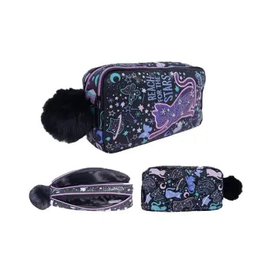 Smiggle Pencil Case | Black | Cat | Space