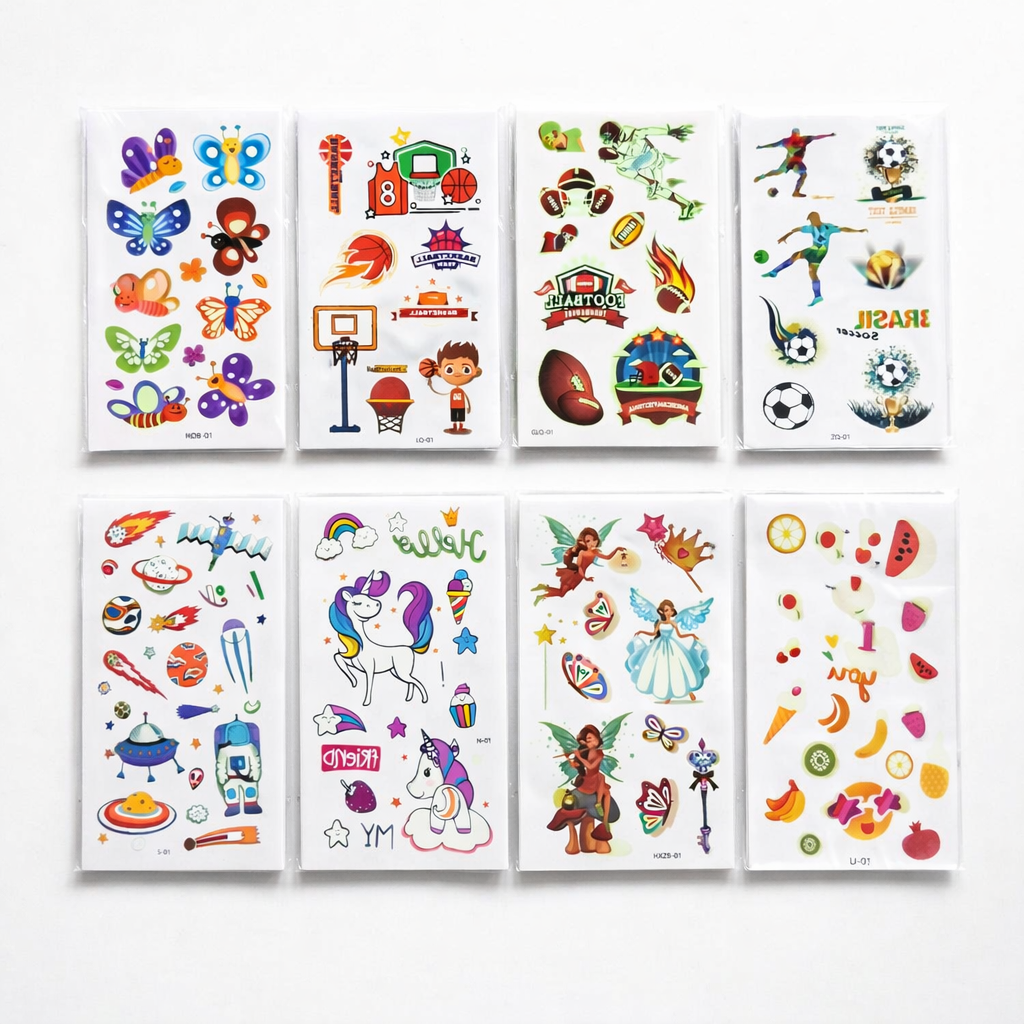 Tattoo Removable Stickers Temporary Designs For Kids - 10 Pcs Pack