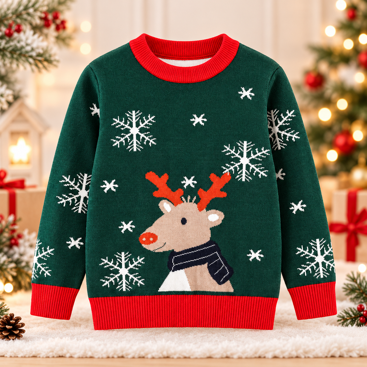 Kids' Christmas Reindeer Sweater | 1–8Y