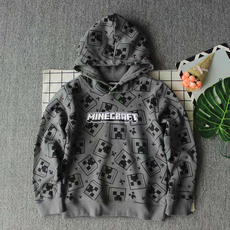 Light Hoodie With Fleece Minecraft Design Size 6-7y