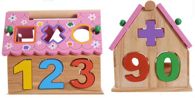 Wooden Educational Number & Shape Sorting House | 3+