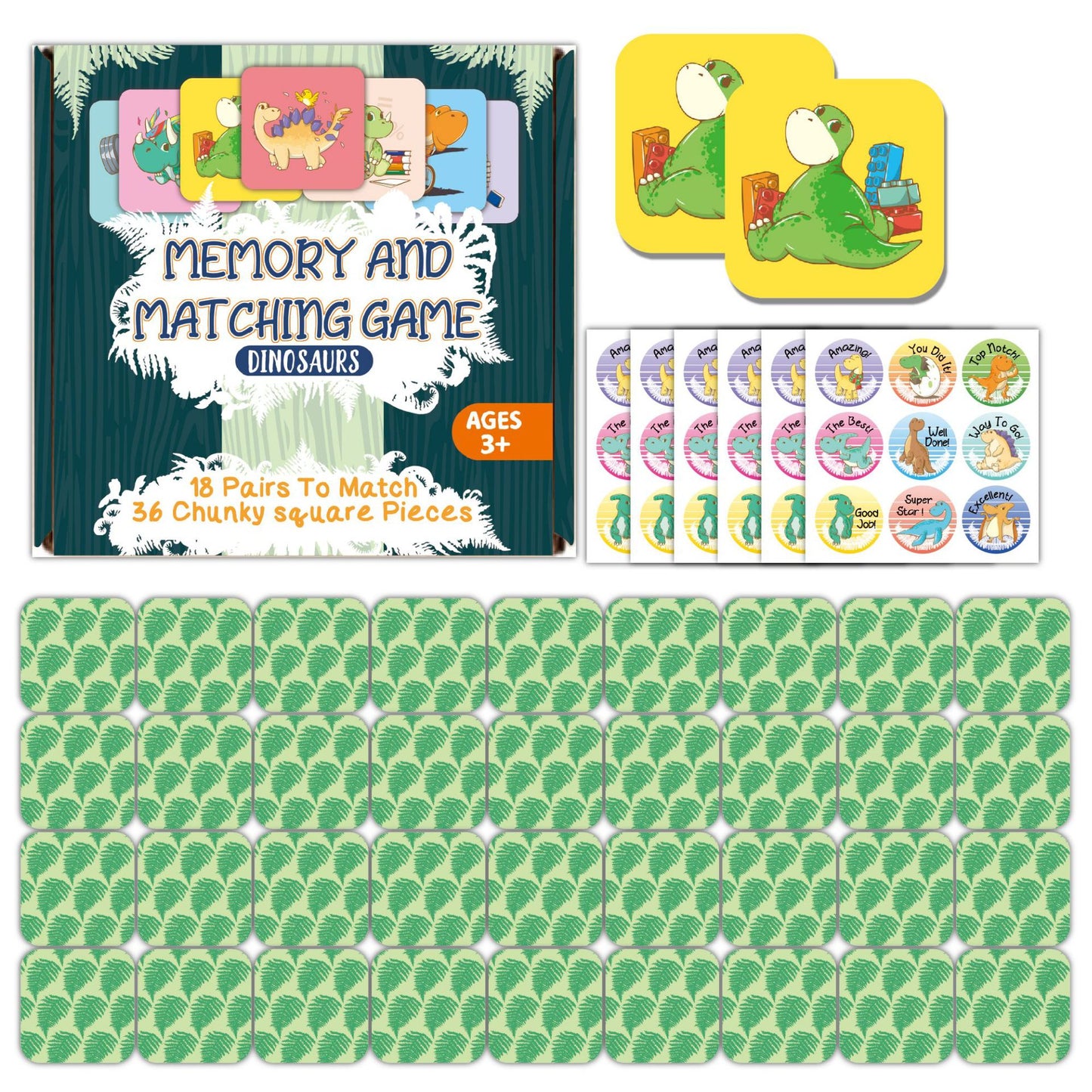 36 Pcs Cards Memory Matching Educational Game for 4-12 Y