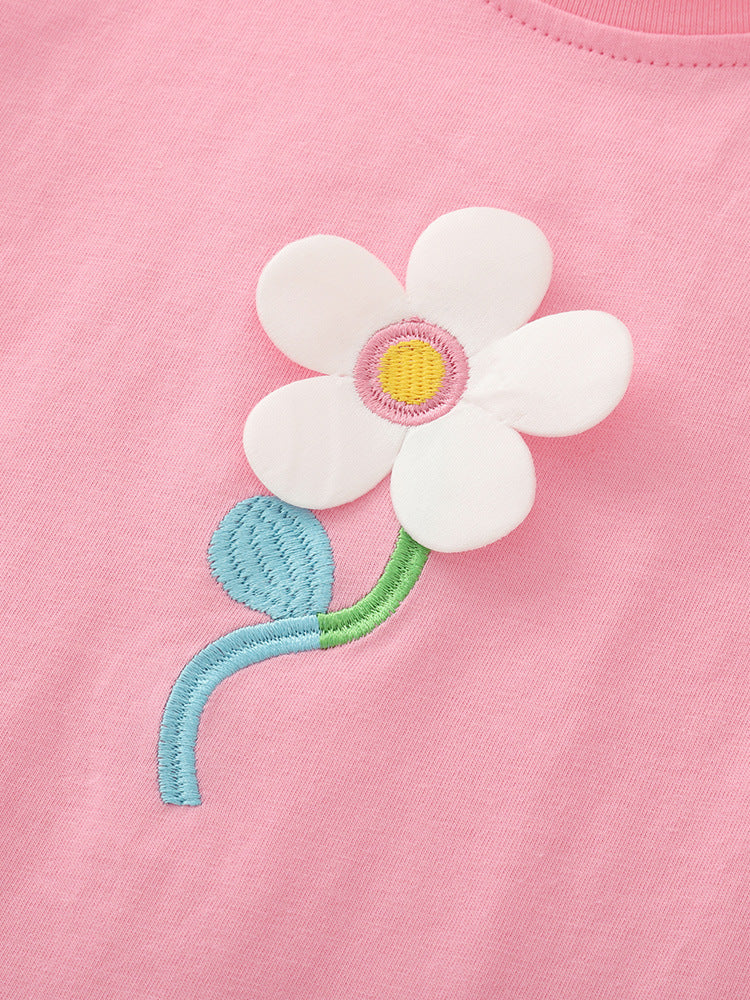 Girls Cotton Flower Set – Soft Summer Outfit (3–10Y)