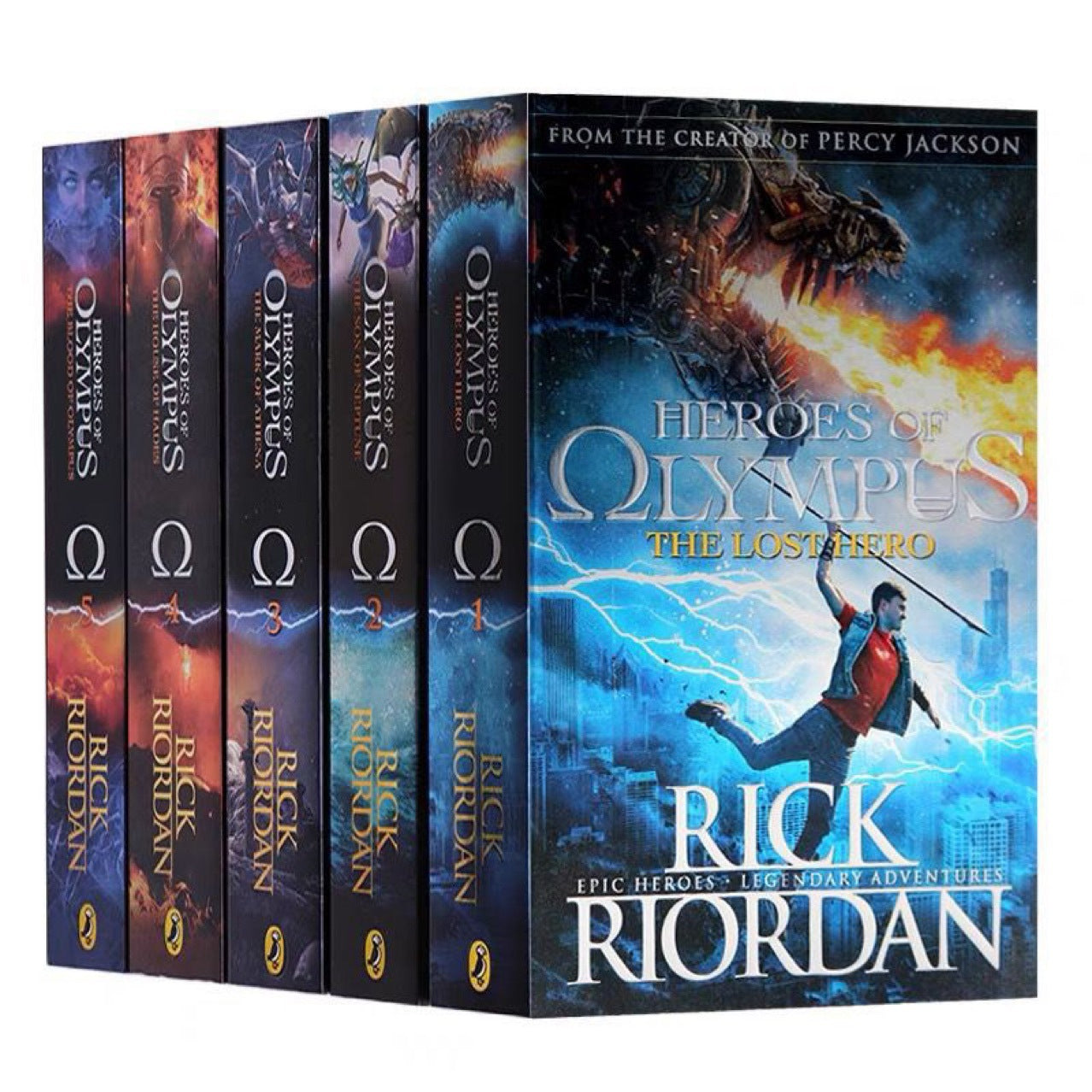 Heroes Of Olympus 5 Books By Rick Riordan Soft Cover