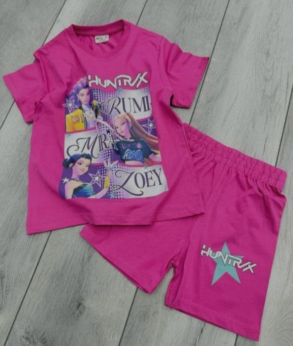 Girls Cotton Kpop Demon Hunters – Soft Summer Outfit | Size 3-10y