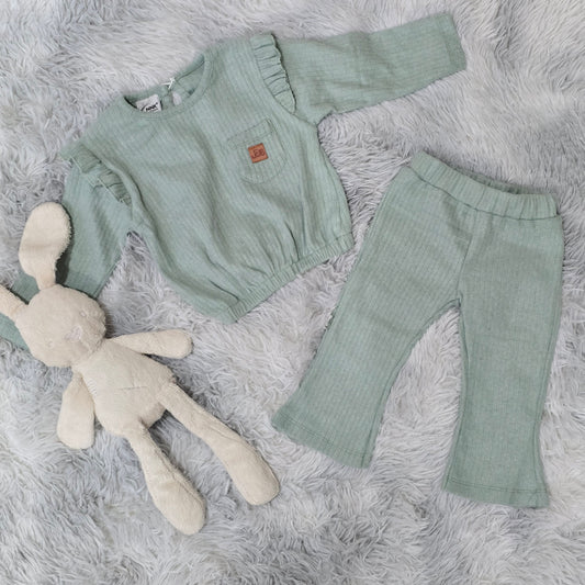 Warm Soft Mint Girl Outfit 6-18month