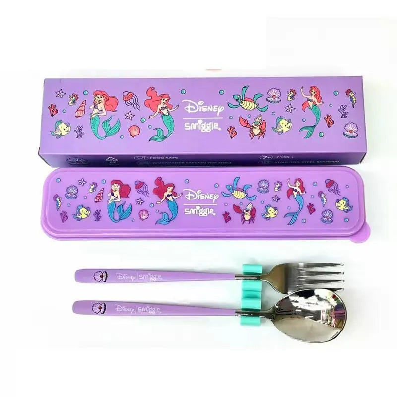Smiggle Mermaid Set Fork+Spoon With Storage Box