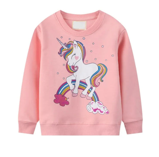 Cotton 100% Sweater Long Sleeve With Rainbow Design